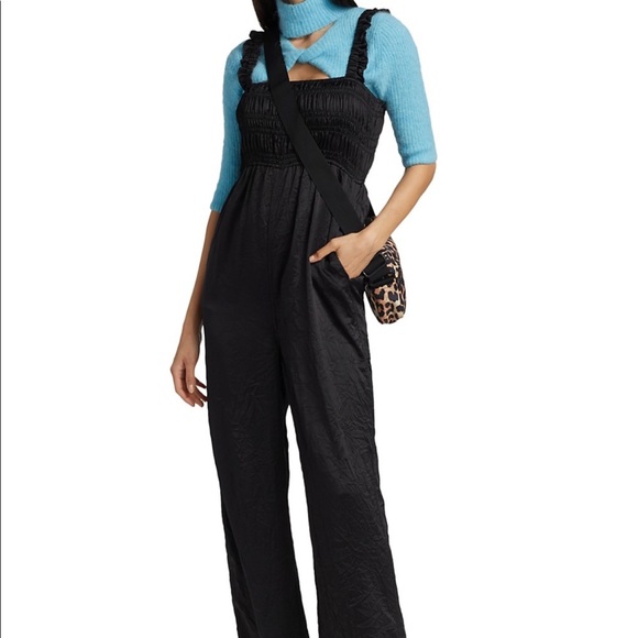 GANNI Crinkled Satin Jumpsuit EUC - Picture 6 of 8